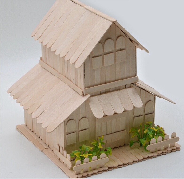 木质压舌板diy益智手工棒工艺棒彩棒锯齿雪糕棒打孔专业定制logo