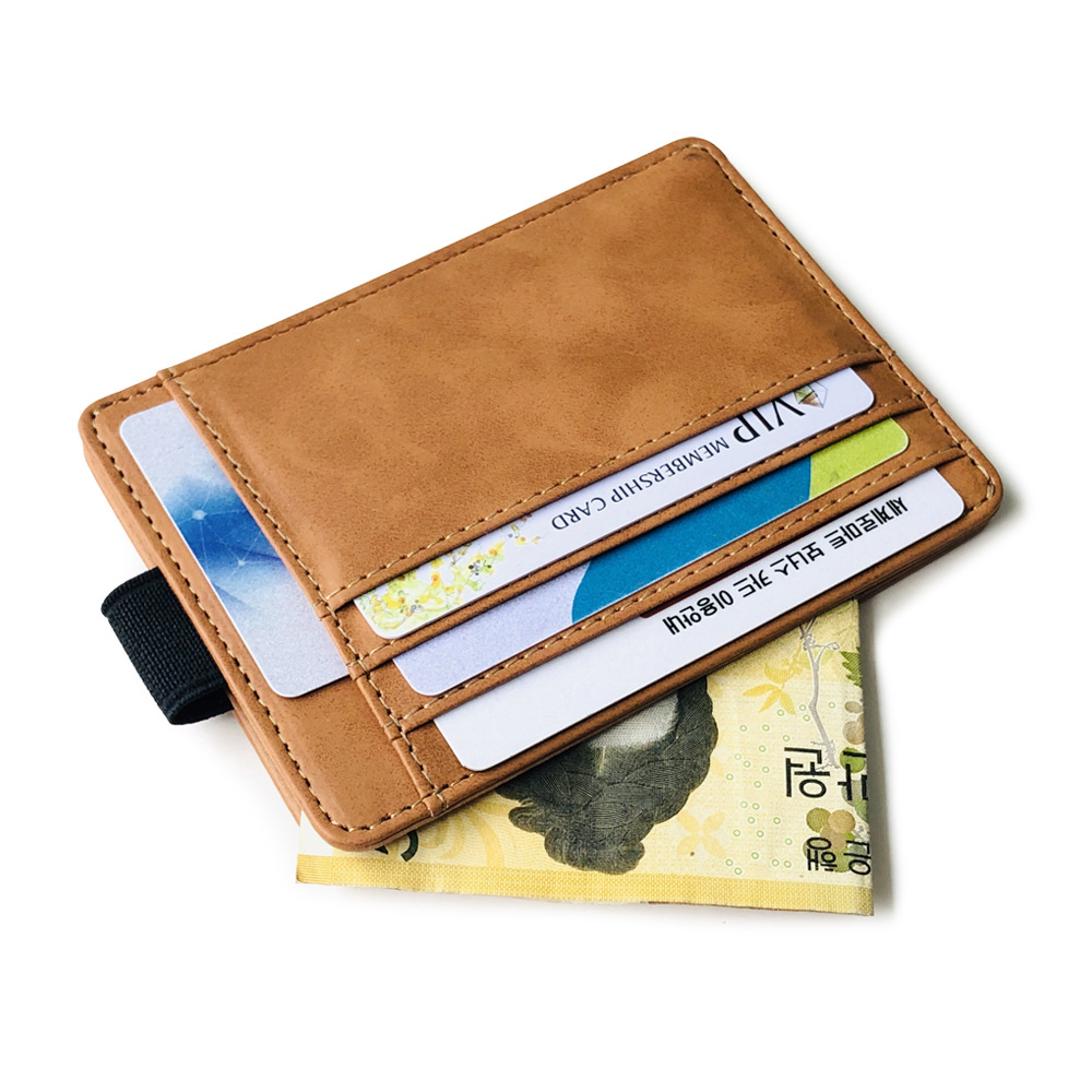 Korean Style Cross-Border Elastic Band Card Bag Creative Wallet Men's Driver's License Card Holder Card Holder Pu Purse Discount Hot Sale