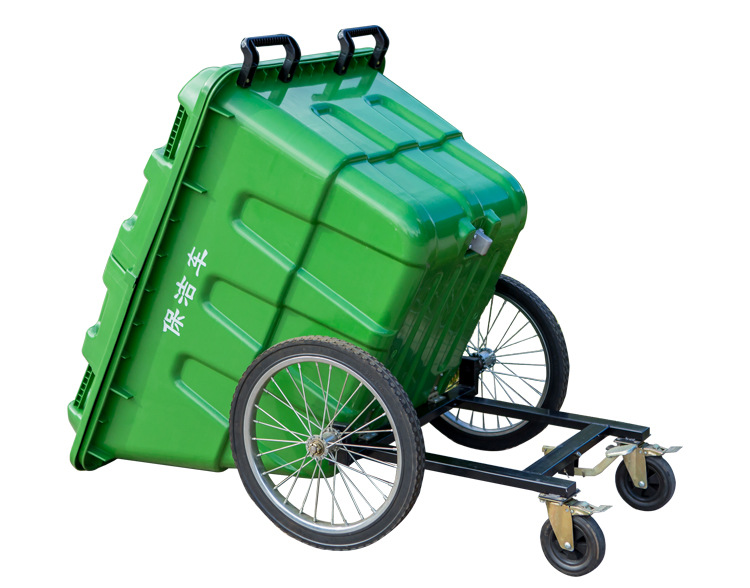 400l户外大号垃圾桶塑料带盖环卫手推垃圾清运车环保垃圾箱保洁车