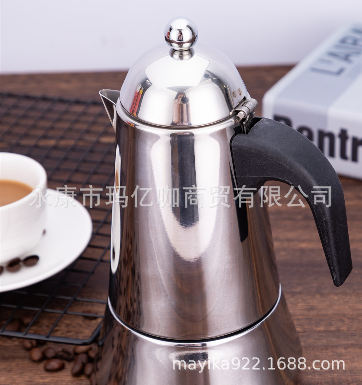New Stainless Steel Big Belly Mocha Coffee Pot Coffee Appliance Coffee Sharing Pot