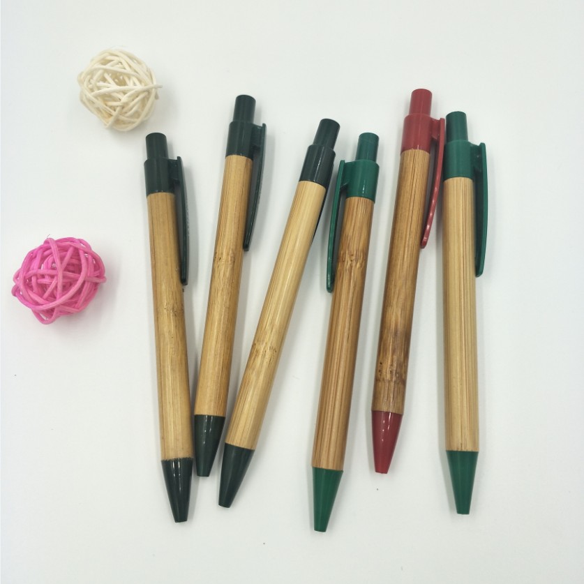 竹子笔竹筒环保笔竹竿弹跳跳动圆珠笔酒店学校广告用可定制logo