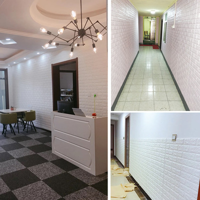 3d防水加厚软包墙贴砖纹立体防撞自粘墙纸简约现代背景墙张砖块贴