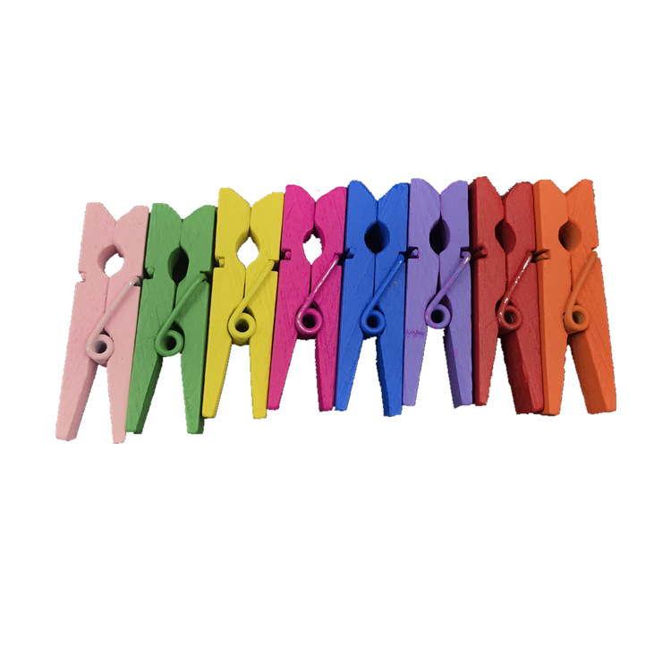 Colorful Wooden Clip Mixed Colorful Office Practical Wooden Clip Quantity Discount Bulk Sale