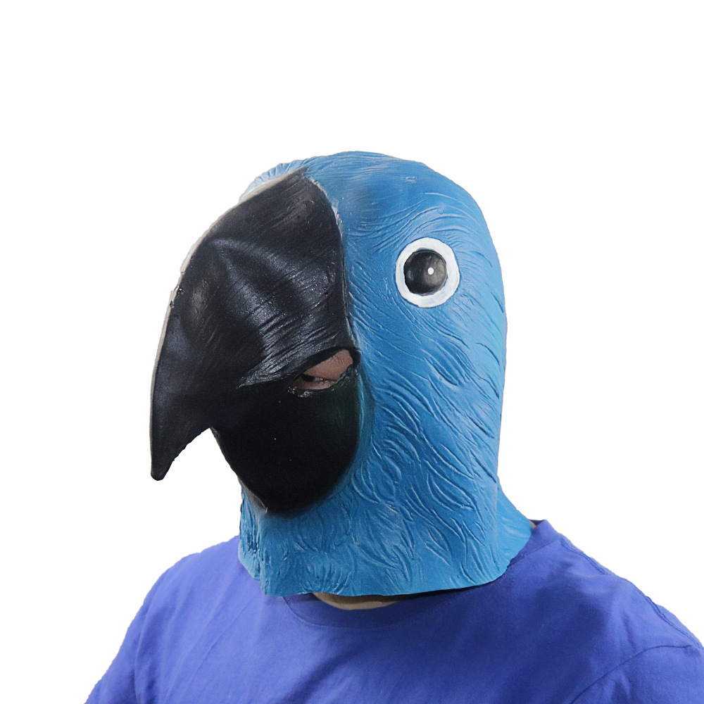 逗逼鹦鹉面具 可爱鹦鹉头套模特演出动漫头套 酒吧聚会恶搞整蛊