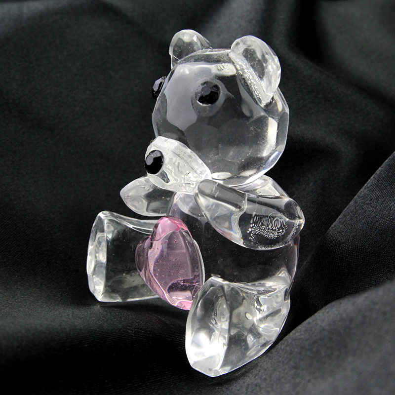 水晶小熊水晶工艺品创意礼品办公摆件生产厂家情人节礼物可定制