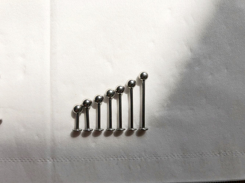 穿孔饰品穿刺工具穿孔针钛钢不锈钢医用钢酒窝钉超长杆梨涡钉