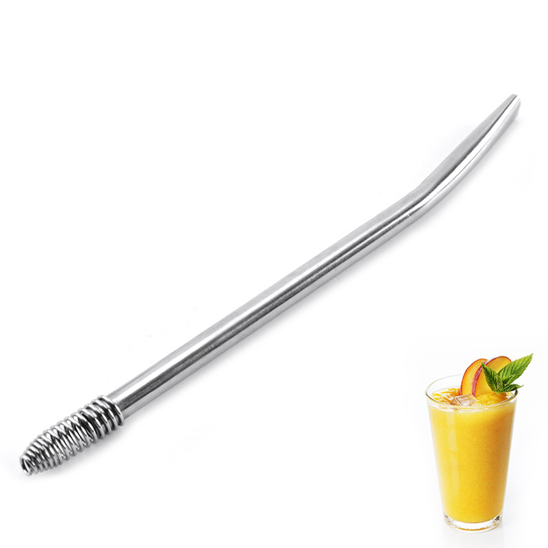 厂家直销创意不锈钢搅拌棒吸管弯头直头耐热金属吸管可定制