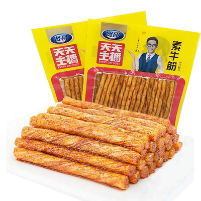 贤哥115g香辣味素牛筋 多口味麻辣熟食 辣条休闲零食 食品批发
