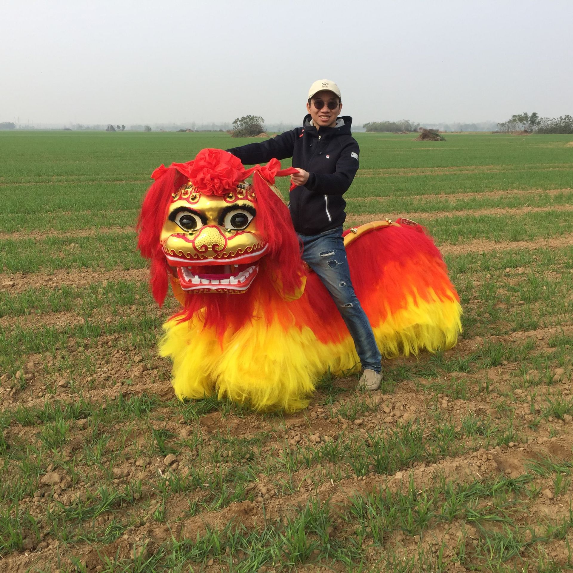 舞狮北狮 整套厂家直销 舞龙 舞狮道具牛毛舞狮北京笑脸狮 北狮子