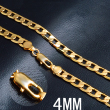ebay流行镀金项链时尚 女款4MM 一比一项链 欧美镀银饰品批发