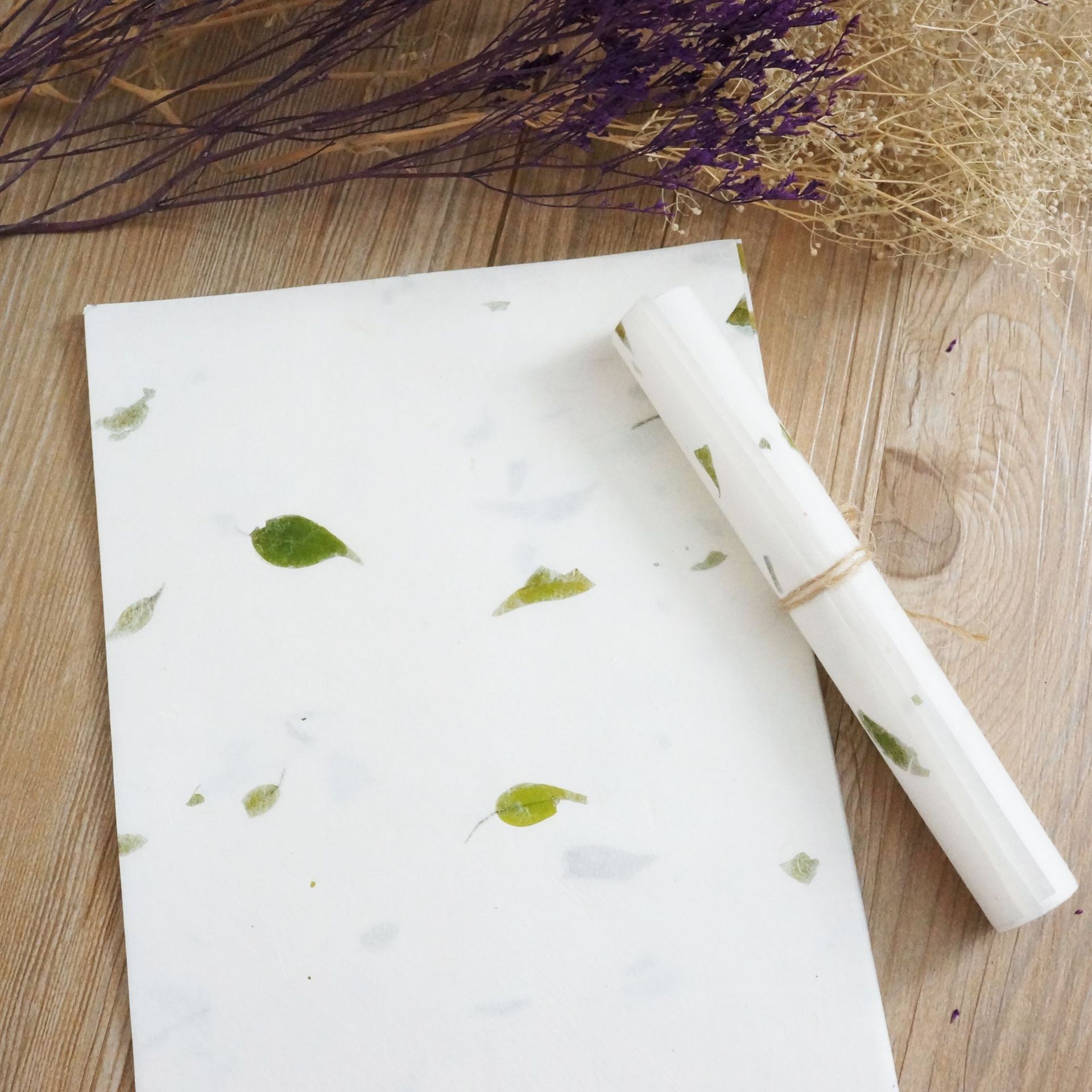 天然花叶植物手工信纸唯美中国风古风花草宣纸书法书信信纸信笺