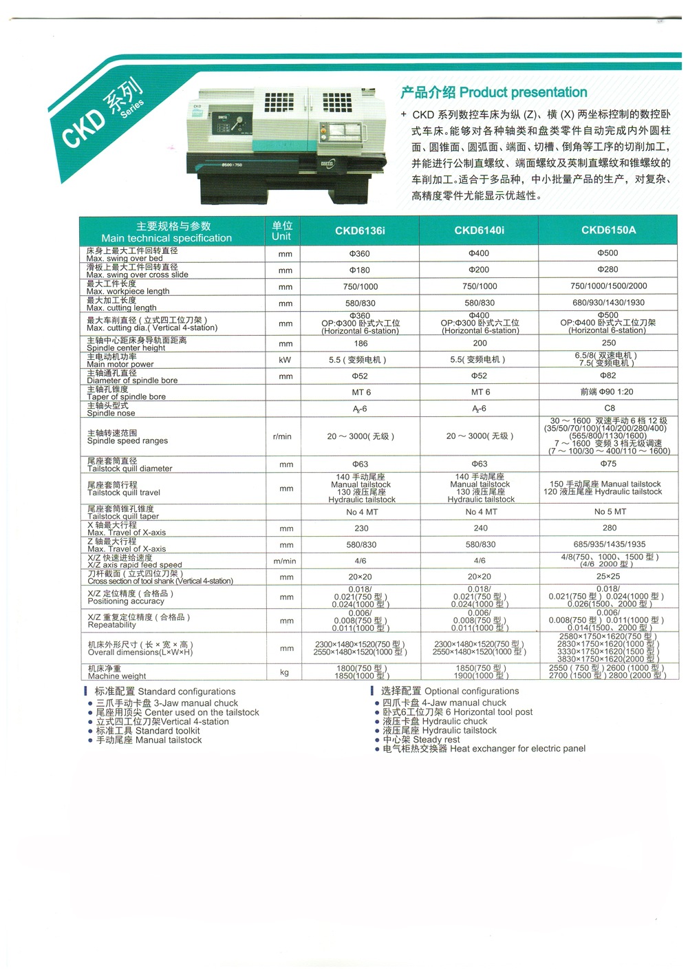 数控机床分类 数控车床 货号 cka6180 品牌 大连机床 型号 cka6180 主