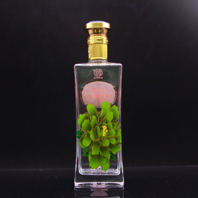 厂家直销玻璃瓶500毫升白酒瓶 喷涂烤花酒瓶