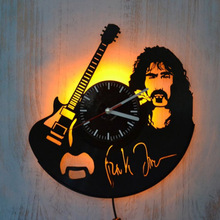 Frank Zappa创意黑胶唱片挂钟表弗兰克·扎帕led夜灯遥控发光挂表