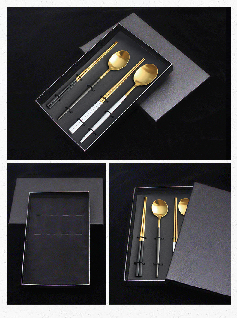 餐具四件套包装礼盒不锈钢餐具包装盒西餐刀叉勺套装盒子现货直供