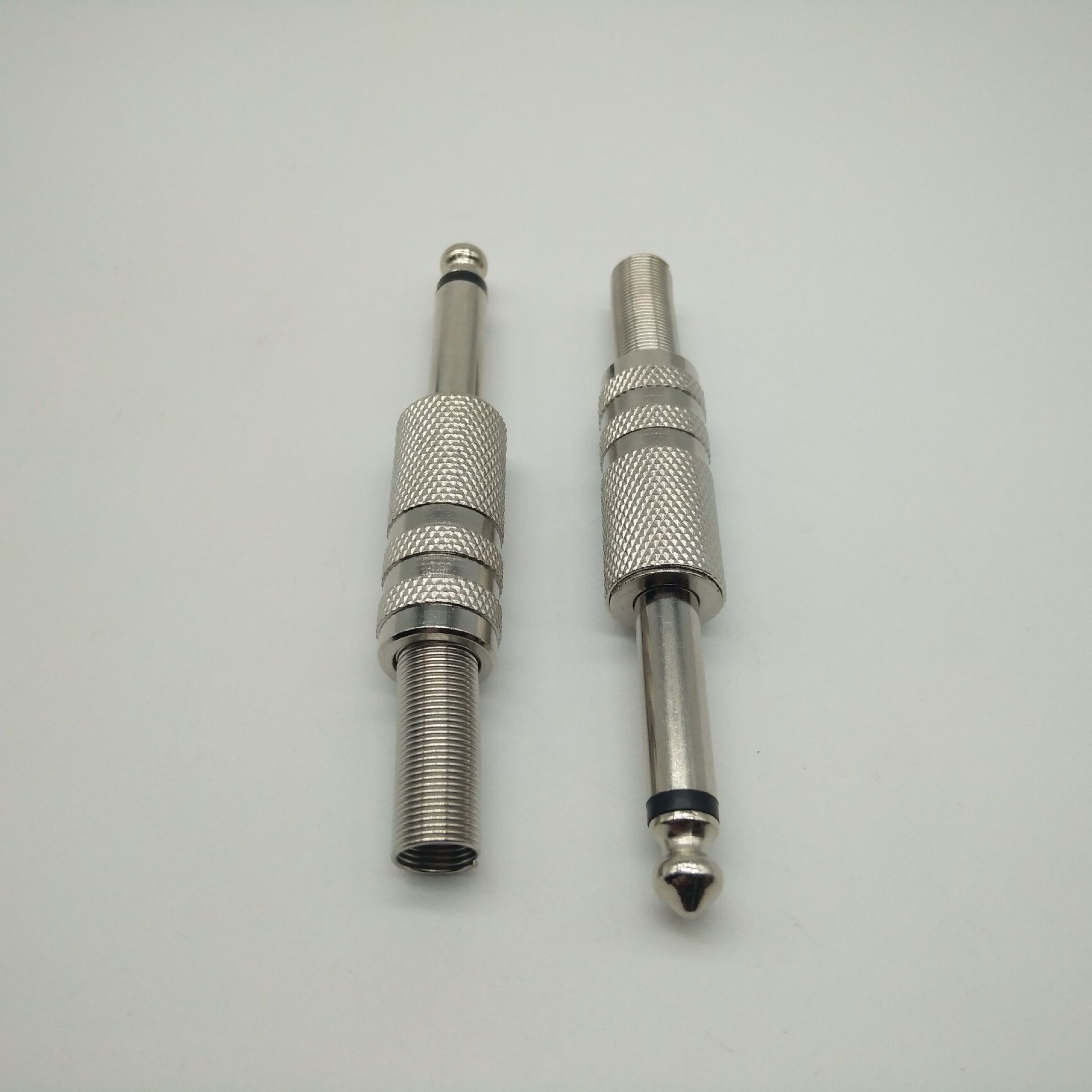 35单声道镀镍插头 6.35单音带弹簧插头 麦克风话筒