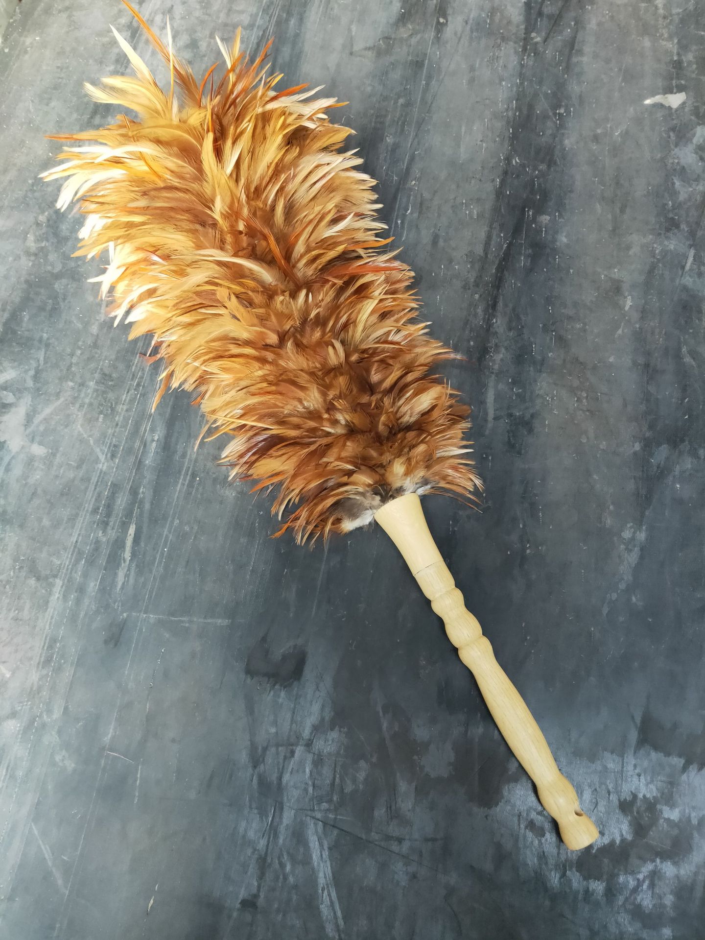 白葫芦木柄鸡毛掸子货号5012