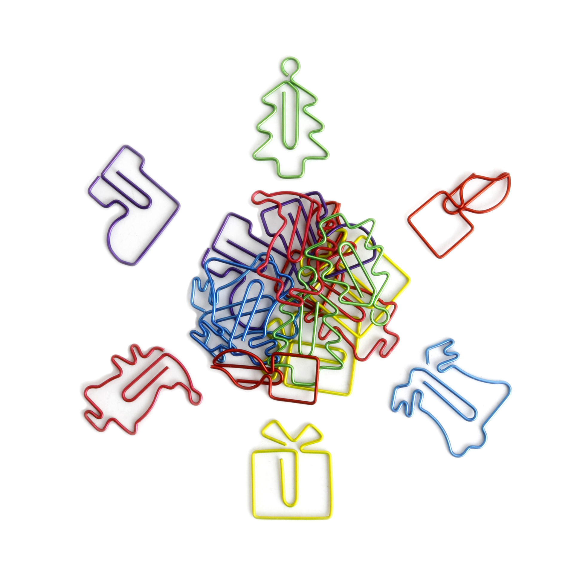 跨境热卖 圣诞系列精美造型回形针套装 别曲针 办公文具 可定制