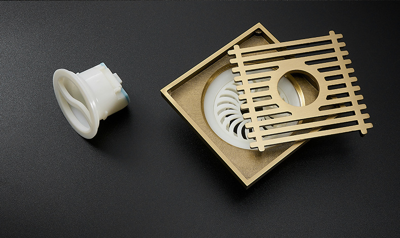 豪王防臭洗衣机两用地漏带双通接头加厚盖芯大排卫生间浴室铜地漏