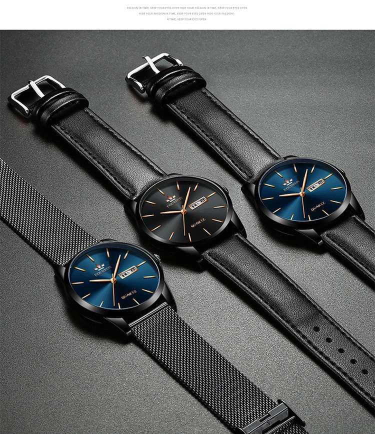 fourron品牌手表男士非机械表 防水日历石英超薄钢带爆款学生热卖