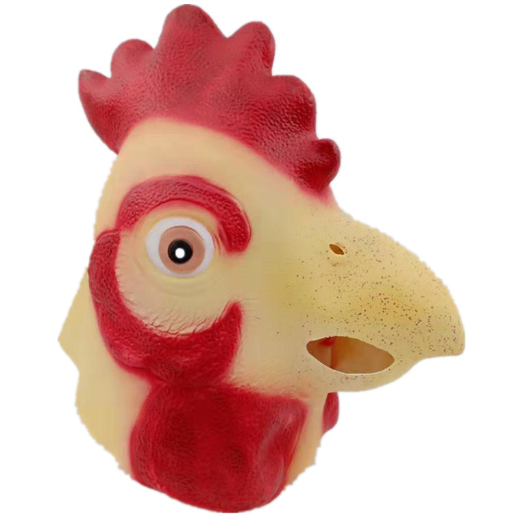 万圣节面具大公鸡面具全头乳胶动物头套舞台表演道具公鸡面具批发