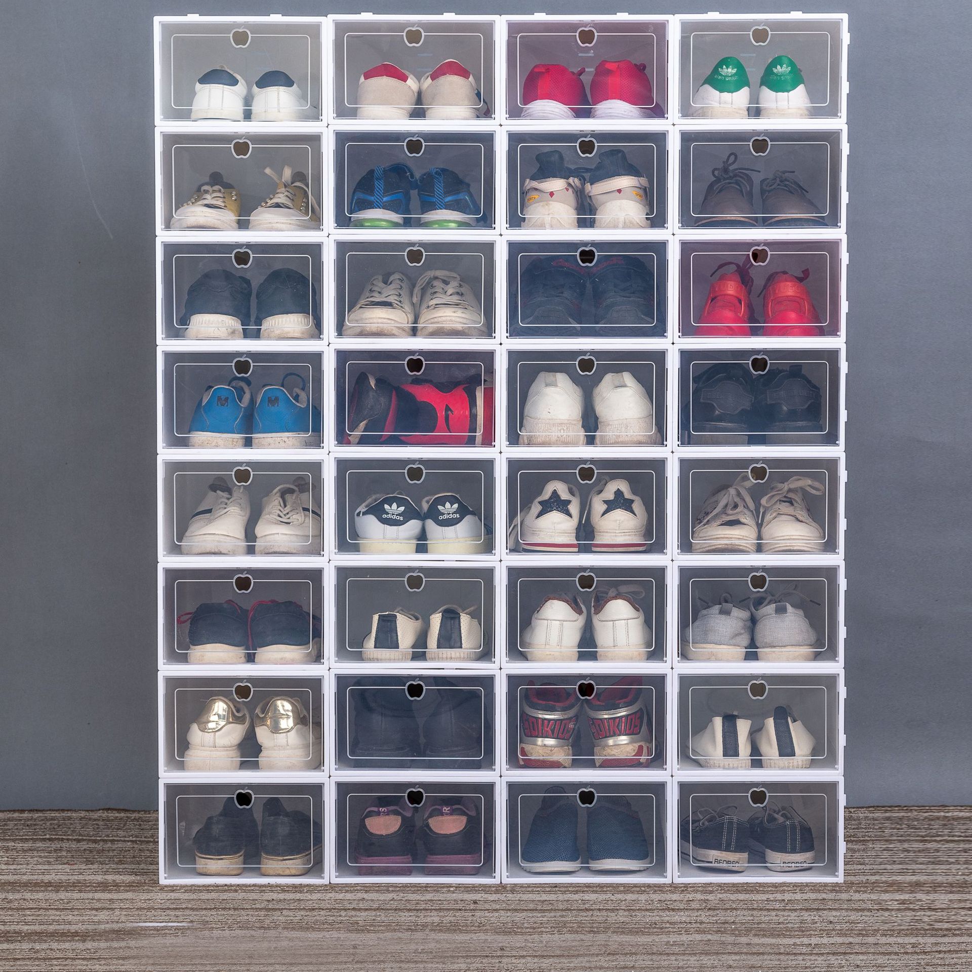 男士加厚透明鞋盒男女鞋子收纳盒塑料抽屉式自由组合防尘整理箱