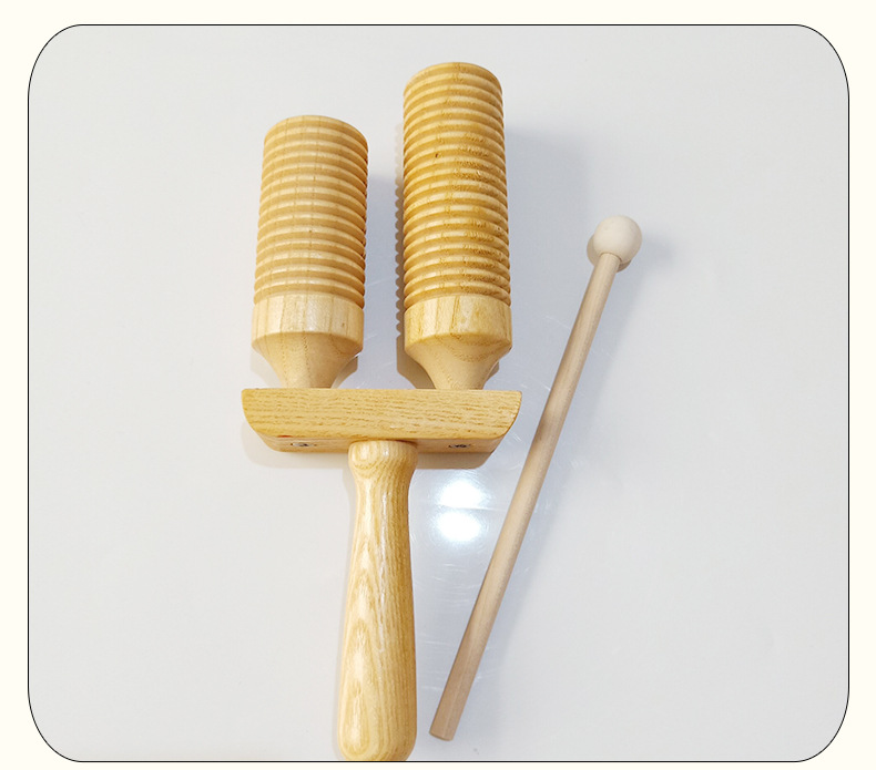 木制高低帮子 高低音双响筒 奥尔夫打击乐器幼儿园表演乐器