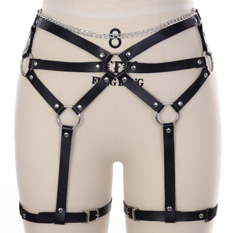 lqu亚马逊wis带性感吊腿袜黑色时尚内衣原宿哥特派对舞蹈服