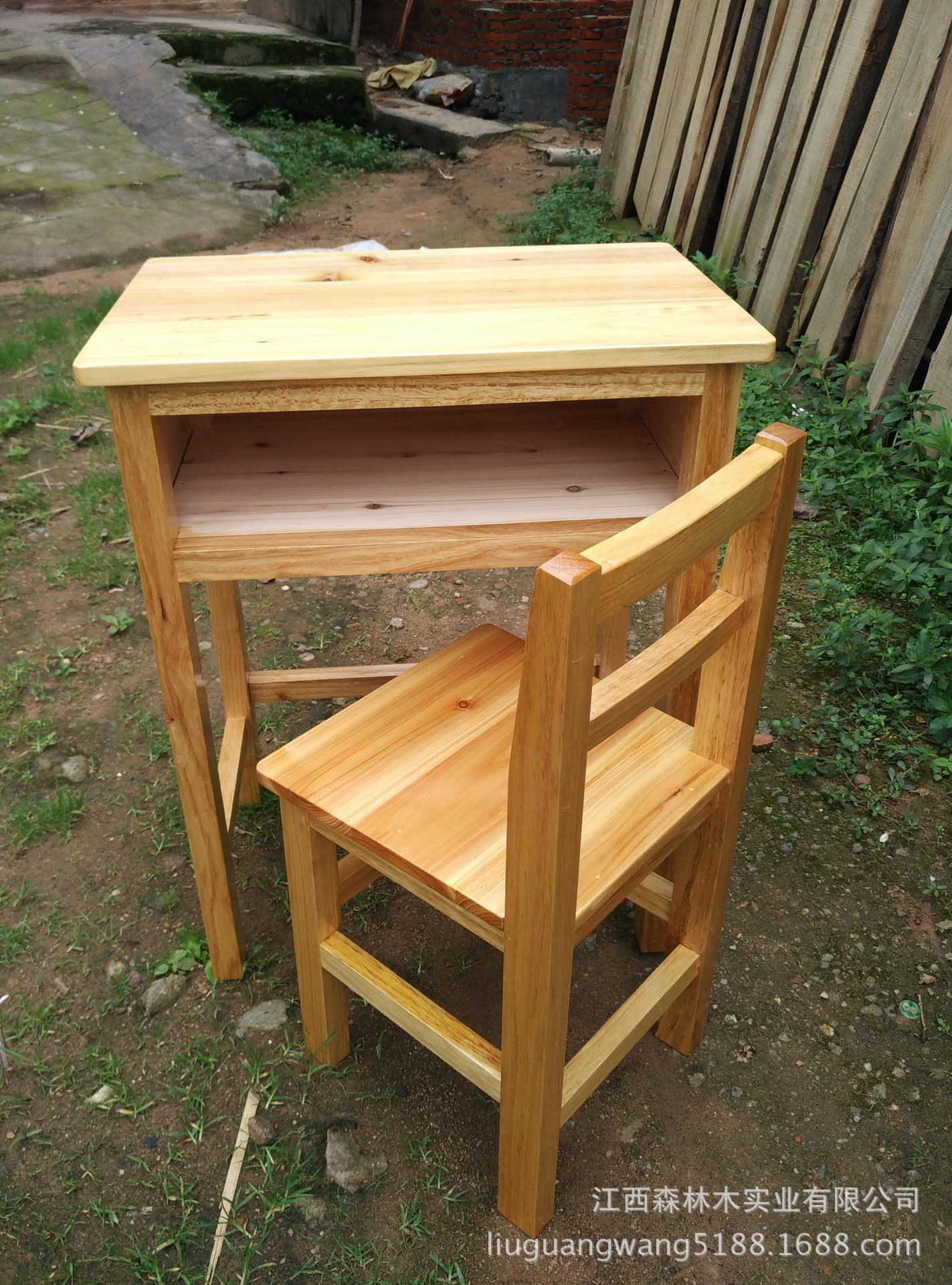 实木课桌椅 木质课桌学生课桌椅 厂家供应单人儿童学校课桌椅