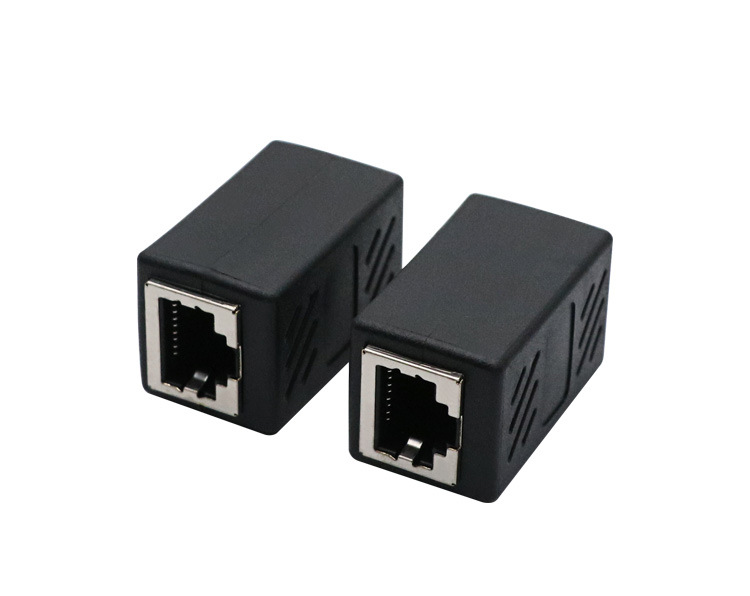 网线连接器直通成型rj45水晶头对接头网络直通网线延长网络双通头