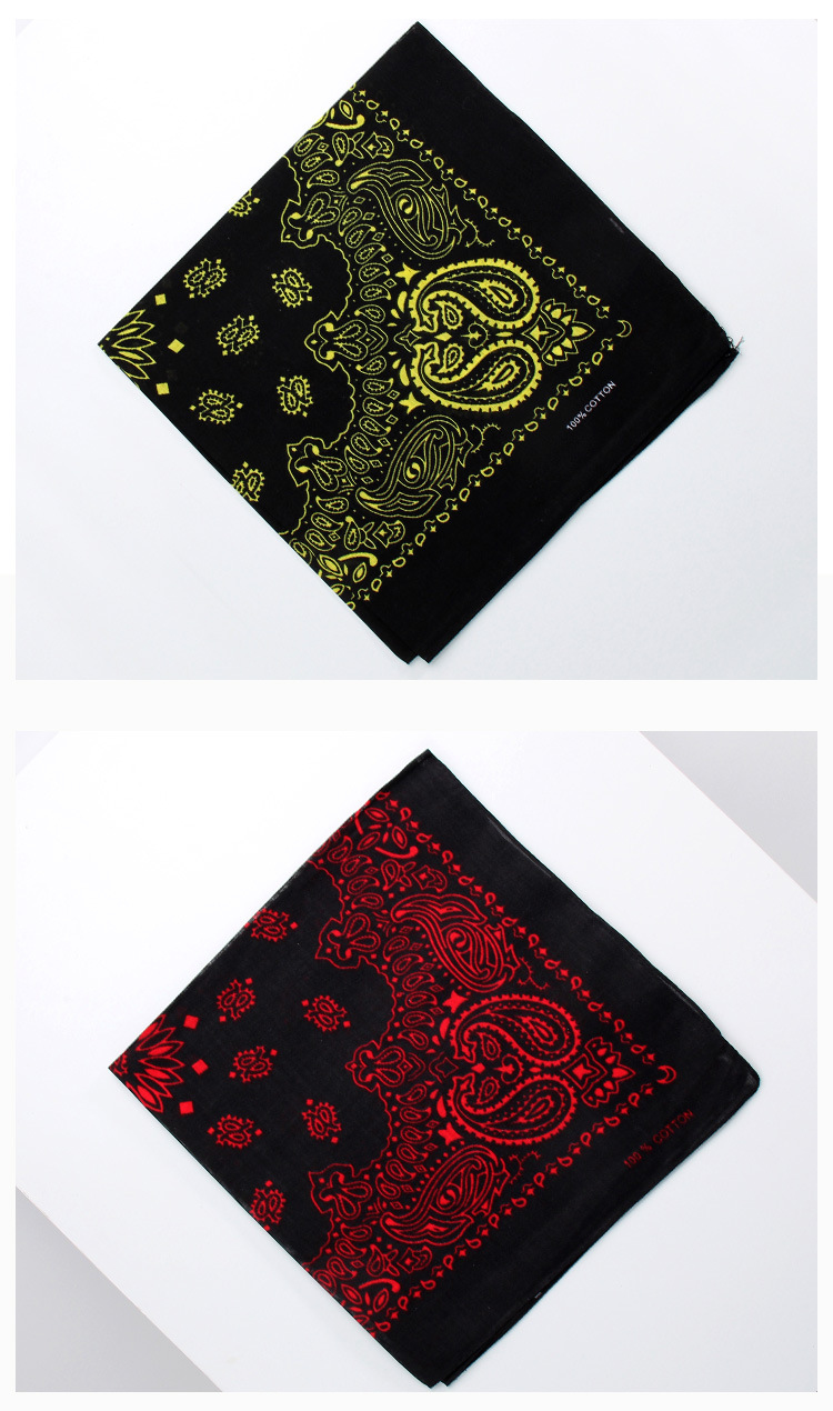 多功能头巾_hiphop双腰果花方巾 新款全棉变形虫多功