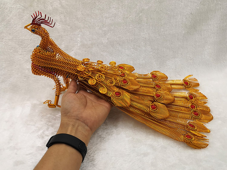 【十五尾凤凰b】铝丝铝线动物模型创意家居摆件金属丝工艺品-阿里巴巴