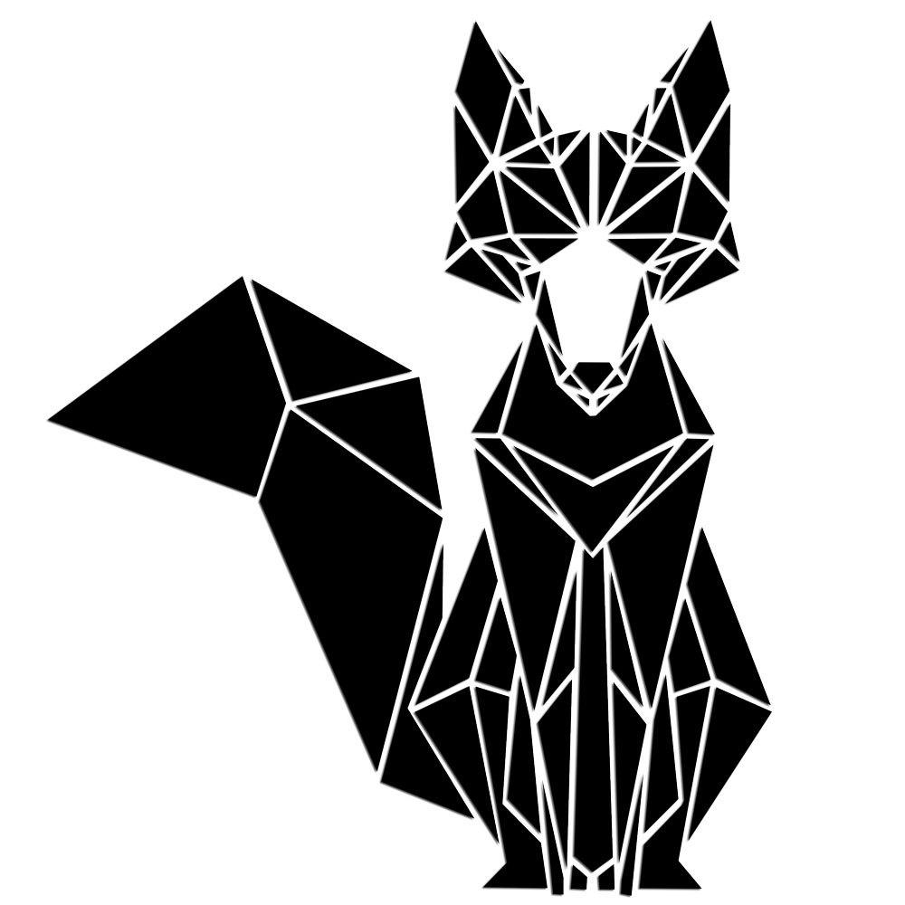 jm402几何图案狐狸亚克力镜面贴立体 墙贴卧室客厅装饰贴