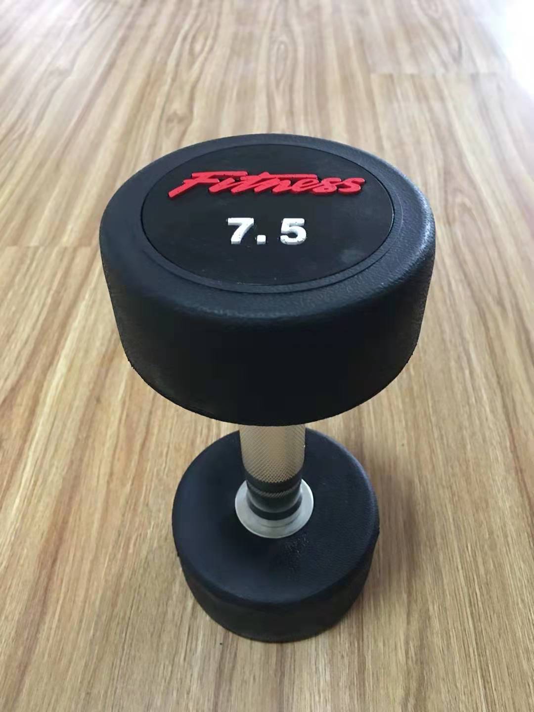 pu杠铃片三抓孔铃片彩色包胶杠铃片健身房用商用包胶杠铃片