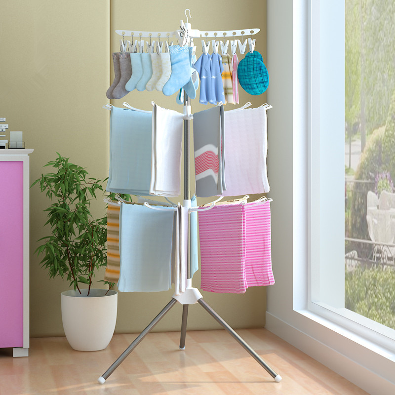 Baby Clothes Hanger Floor Folding Balcony Stainless Steel Clothes Hanger Baby Diaper Rack Children Towel Rack Clothes Hanger