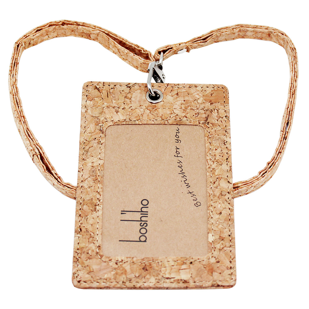 亚马逊 ebay wish热销 软木工作牌个性环保 工作证卡套 挂绳工牌