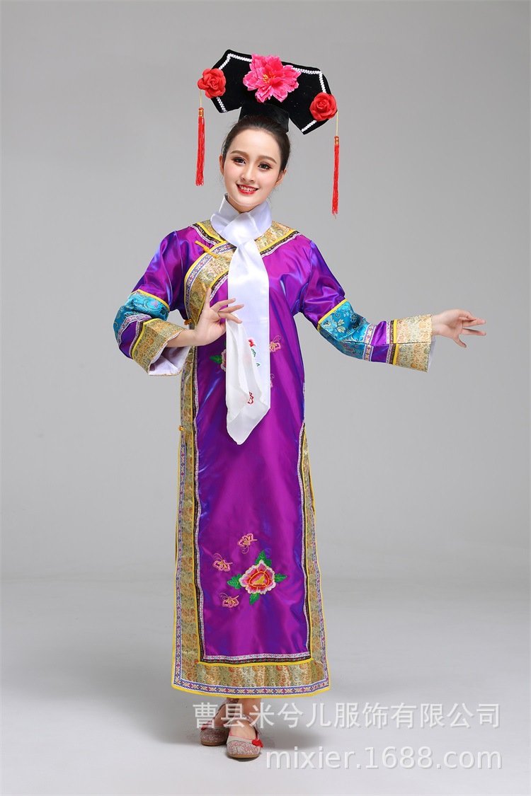 清朝古装还珠格格服装满族旗服宫女后宫甄嬛传宫廷反串班服演出服