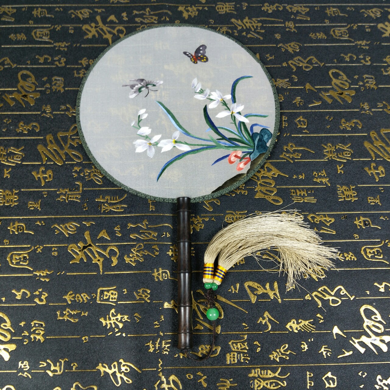 蜀绣扇子双面手绣团扇便携带出国礼物特色商务礼品中国风刺绣熊猫