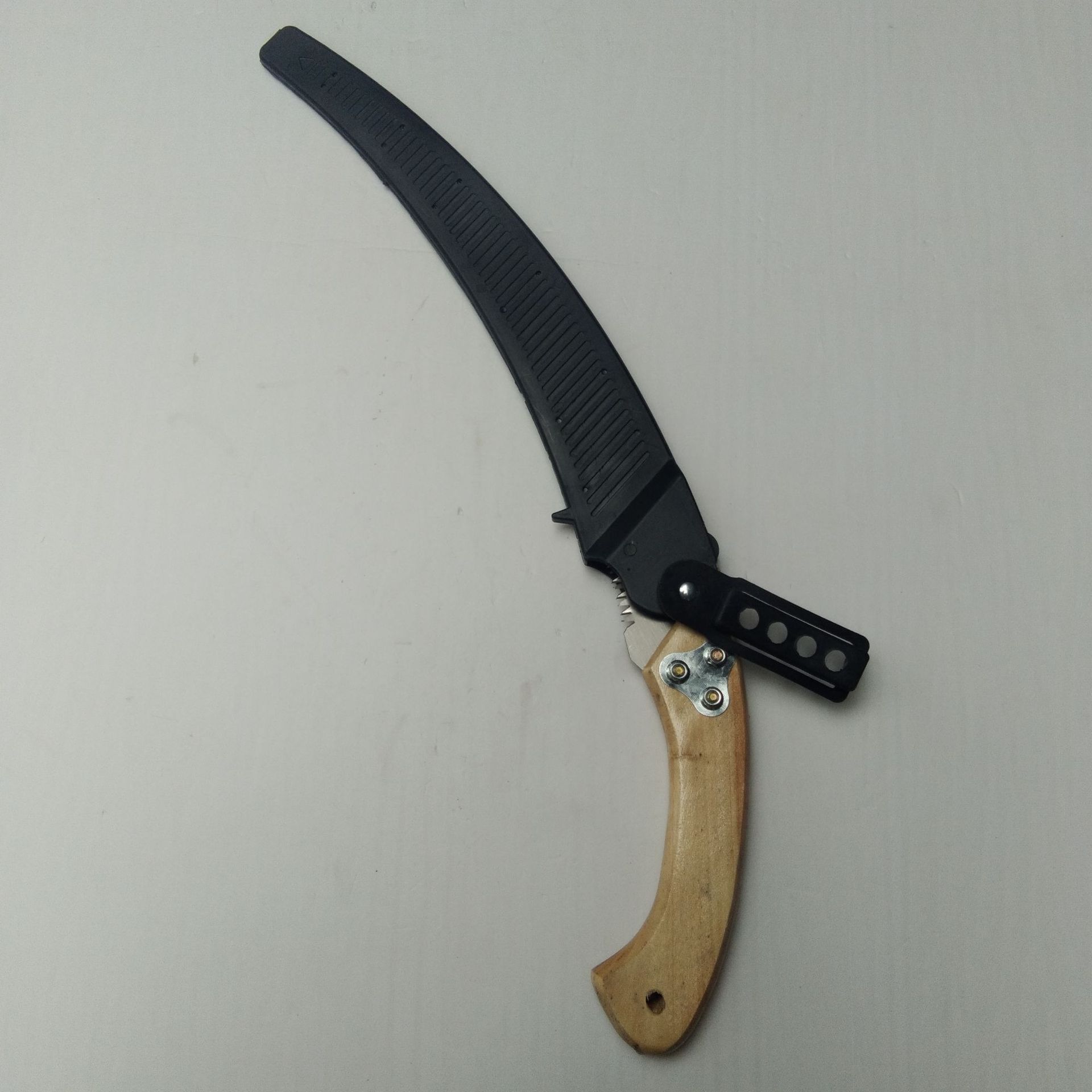 弯刀锯锯 塑料木柄带锯条钢锯子 家用园林树枝手动木工锯