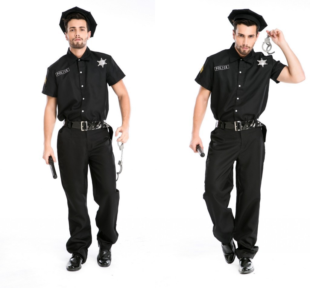 实拍出口万圣节cos服优质男款 警察制服诱惑 police美国警长服