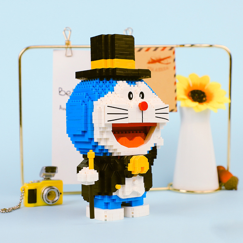 贝乐迪 正版授权哆啦a梦积木益智拼插叮当猫蓝胖子微颗粒钻石积木