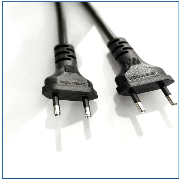 厂家直销巴西标准电源线插头 巴西全铜针两芯插头 巴西两极插头线