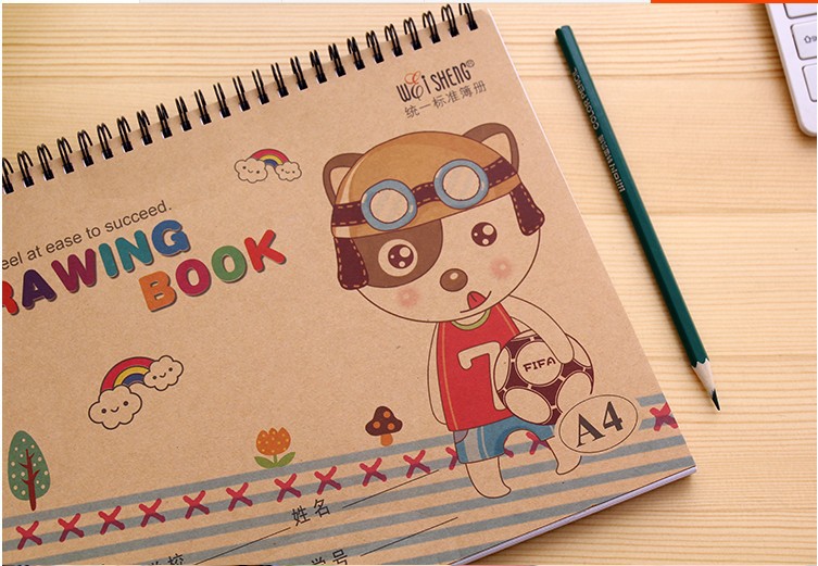 伟盛学生美术图画簿a3线圈手提加厚素描本幼儿园空白画画本素写本