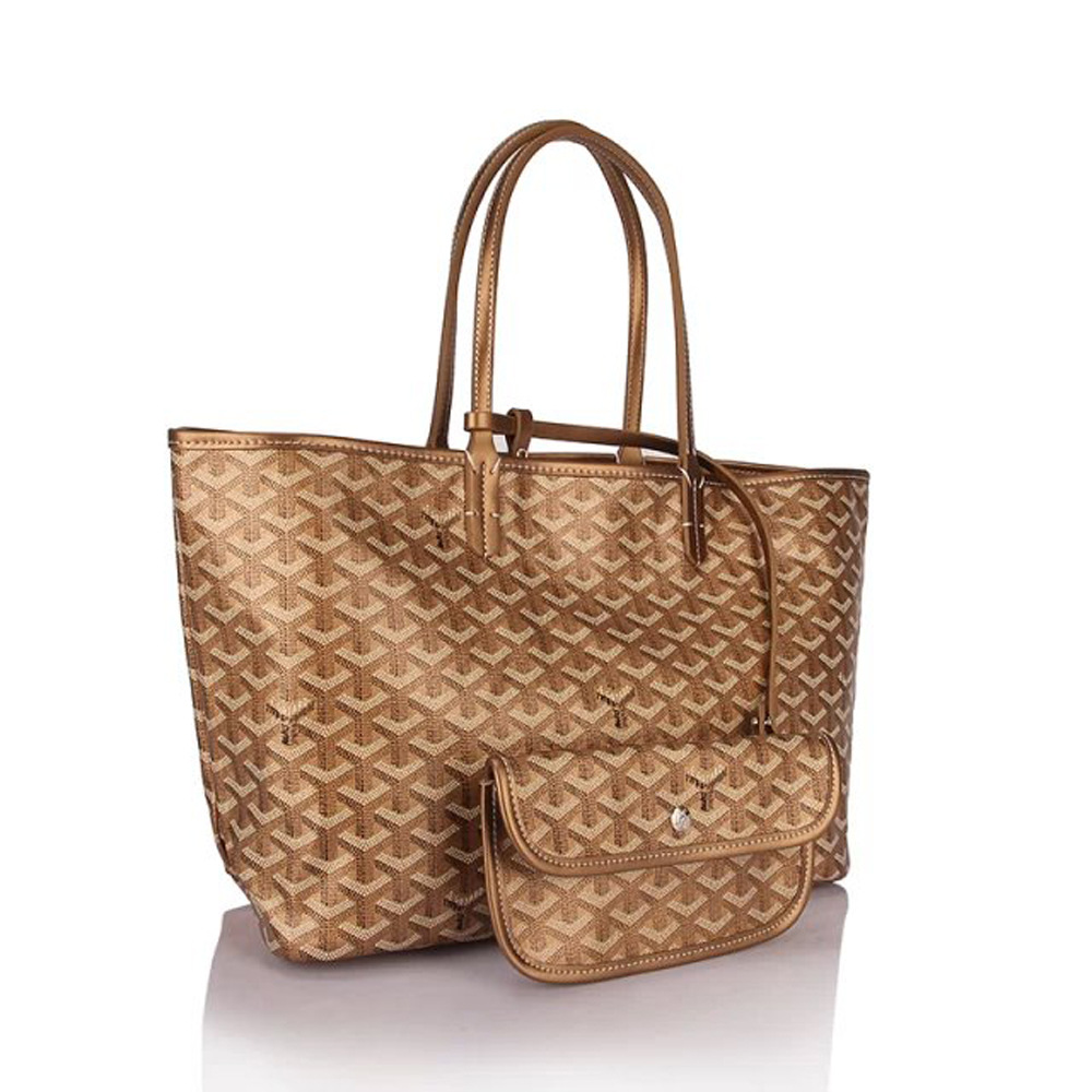 goyard戈雅新款托特包y字logo狗牙包pvc配pu皮大号子母手提购物袋