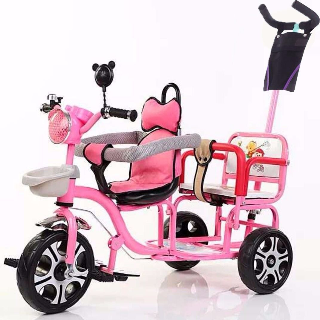 三轮车儿童双人双胞胎遛娃婴儿手推车宝宝两座轻便1-3-6岁玩具车