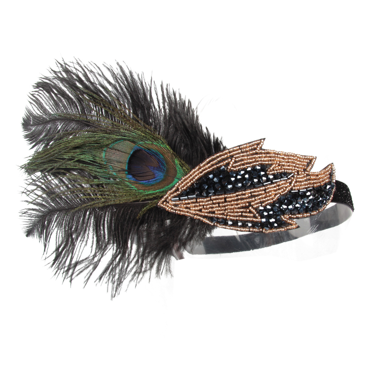 亚马逊热销 1920s 羽毛头带头饰 gatsby舞会宴会羽毛头饰
