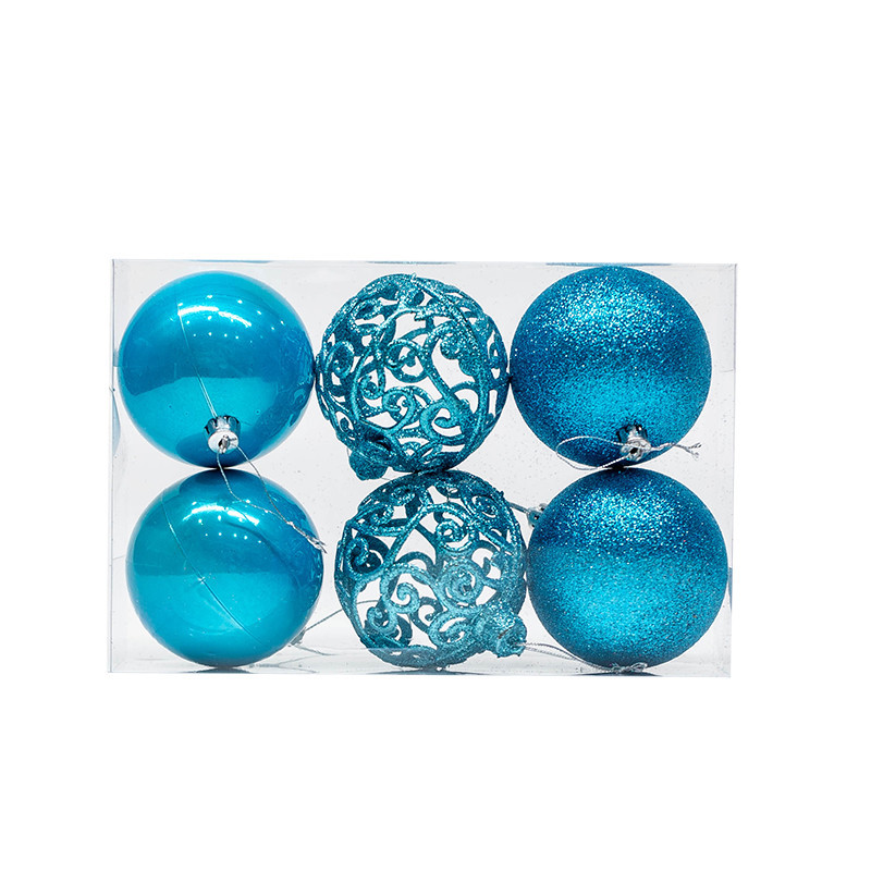 圣诞节彩球挂件 圣诞树挂球 电镀镂空球酒店商场橱柜圣诞装饰吊球