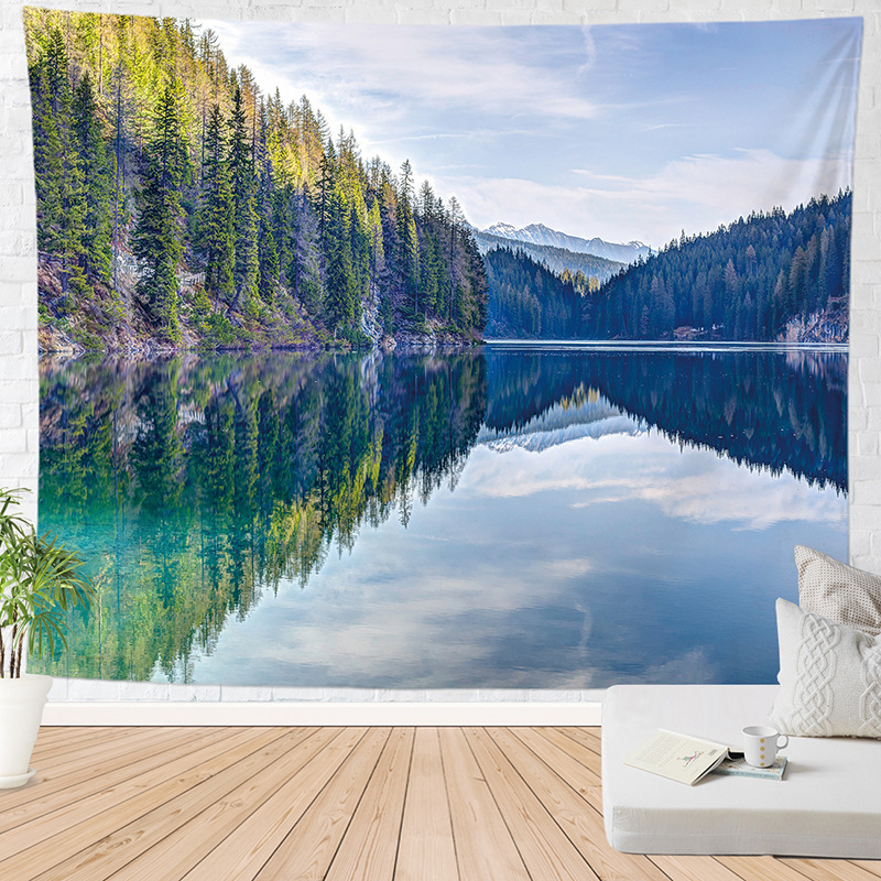 自然风景图案数码印花装饰挂毯 背景布壁挂沙滩巾坐毯壁毯-阿里巴巴