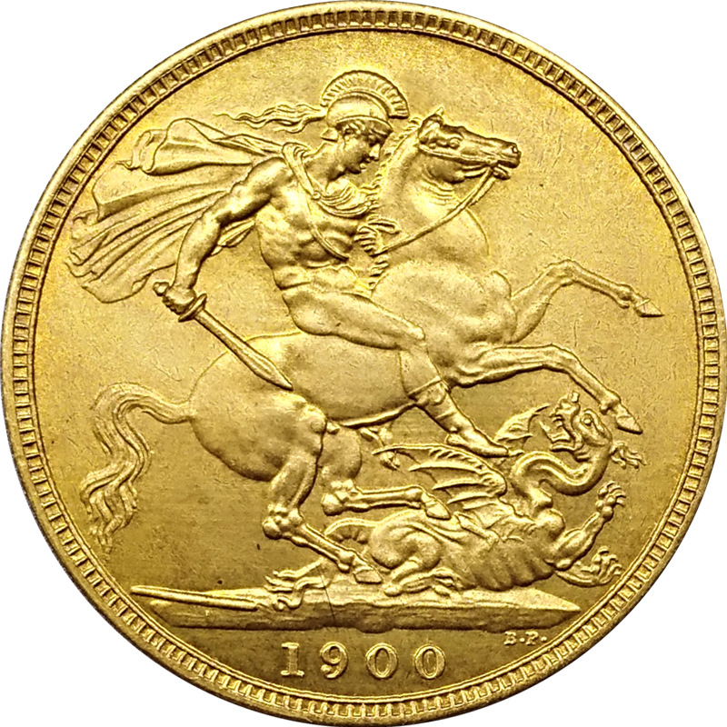 英国马剑圣乔治英勇骑士硬币 维多利亚女王批纱银元纪念币