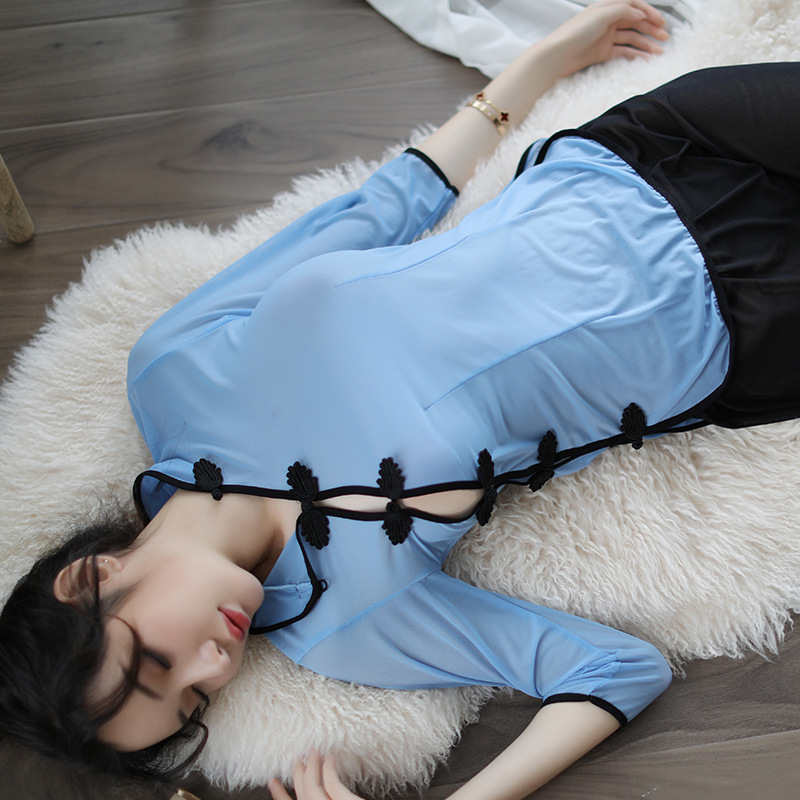 复古旗袍肚兜裙情趣内衣民国风透明性感诱惑学生激情装透视超短裙